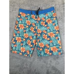 Hurley Board Shorts Blue Orange Water‎ Short Swim Trunks Mens Size 30 32x10